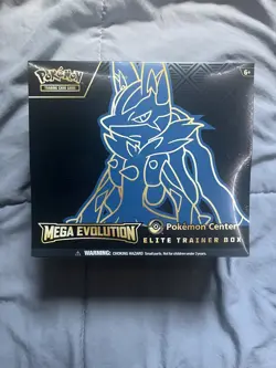 Pokemon TCG Mega Evolution Pokemon Center ETBs Lucario Sealed - Image 1