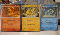 3 x Promos From Prismatic Evolutions Poster Collection. flareon vaporeon jolteon - Image 1
