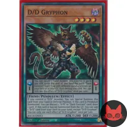 Yugioh D/D Gryphon BACH-EN013 Super Rare 1st Edition NM - Image 1