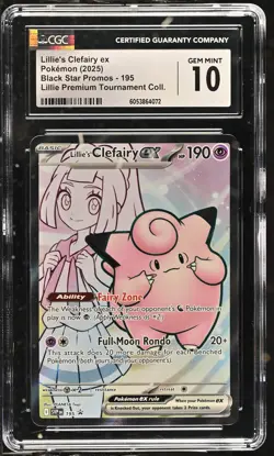 Pokemon Lillie's Clefairy ex Promo 195 CGC 10 Gem Mint Pokemon Card - Image 1