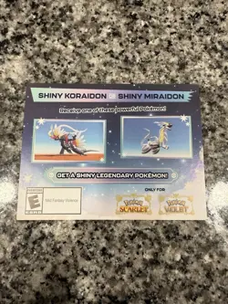 FREE SHIP! Shiny Koraidon & Miraidon Pokemon Scarlet Violet Code Card Gamestop - Image 1