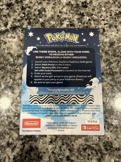 FREE SHIP! Shiny Koraidon & Miraidon Pokemon Scarlet Violet Code Card Gamestop - Image 2