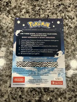 FREE SHIP! Shiny Koraidon & Miraidon Pokemon Scarlet Violet Code Card Gamestop - Image 2