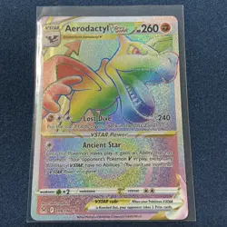 Aerodactyl VSTAR 199/196 Lost Origin Rainbow Secret Rare Pokemon TCG Card - Image 1