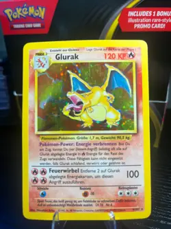 GERMAN Glurak Charizard 4/102 Base Set 1999 Holo Rare WOTC Pokemon Card TCG (MP) - Image 1
