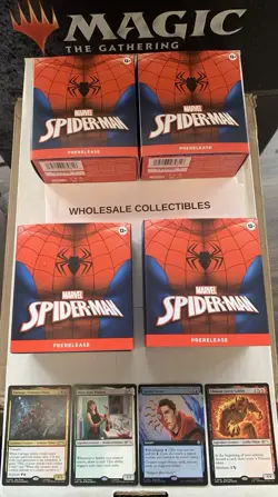 MTG Marvel’s Spider-man Prerelease 4 Box Lot + BONUS Magic Promo Cards Ship Now! - Image 1