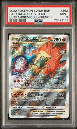 Carte Pokemon Dracaufeu VStar SWSH262 PSA 9 UPC Dracaufeu Epee et Bouclier FRA - Image 1