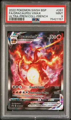 Carte Pokemon Dracaufeu VMAX SWSH261 PSA 9 UPC Dracaufeu Epee et Bouclier FRA - Image 1