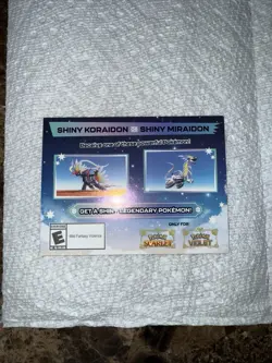 Pokemon Scarlet And Violet Serial Codes Shiny Koraidon or Miraidon UNSCRATCHED! - Image 1