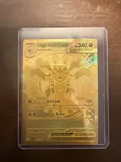 Pokemon Mega Lucario EX Gold Ultra Secret Rare Holo English Gold Lucario - Image 1