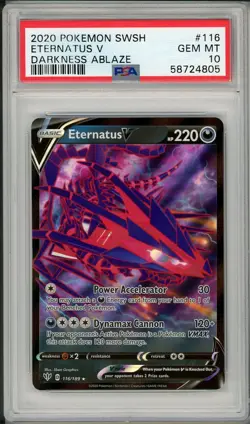 2020 Pokemon SWSH Darkness Ablaze Eternatus V #116 PSA 10 - Image 1