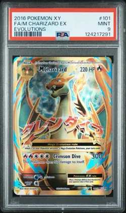 Pokemon TCG Mega-Charizard-EX XY Evolutions Holo Full Art Card 101/108 PSA 9 - Image 1