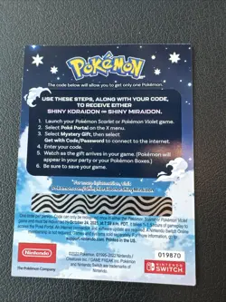 Shiny Koraidon / Miraidon GameStop Unused Code Card Pokemon Scarlet Violet NEW - Image 2