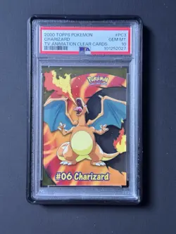 Awesome 2000 TOPPS Pokemon PC3 CHARIZARD Clear Vinyl Card Gem Mint 10 PSA Graded - Image 1