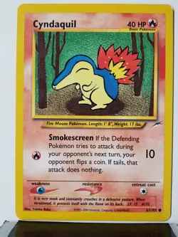 Cyndaquil 61/105 - NM - Neo Destiny Pokemon Card - Yukiko Baba Art - Image 1