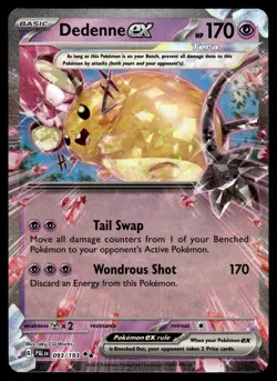Dedenne ex 093/193 Paldea Evolved Double Rare Pokemon TCG Card NM Mint - Image 1