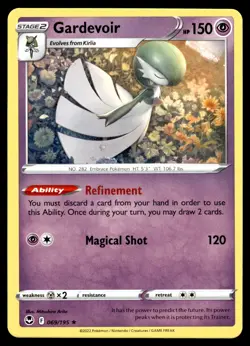 Gardevoir 069/195 Non Holo Rare Deck Exclusive Silver Tempest Pokemon Card NM - Image 1