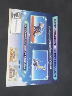 Shiny Miraidon Koraidon Code GameStop Pokemon - Physical PROMO Card- Unused Code - Image 1