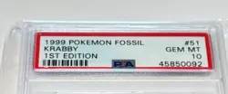 1999 Pokemon 1st Edition Fossil Krabby #51 Card WOTC TCG Gem Mint PSA 10 💎 - Image 4
