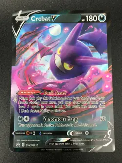 Crobat V SWSH110 HOLO RARE Pokemon Black Star Promo NM 2021 Card TCG - Image 1