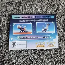 Shiny Koraidon & Miraidon Pokemon Scarlet Violet Code Card - Gamestop - Image 1
