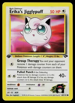 Pokemon Card - Erika's Jigglypuff Gym Challenge 69/132 1st Edition - Image 1