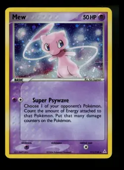 Mew 111/110 EX Holon Phantoms 2006 Secret Holo Rare Pokemon Card TCG - Image 1