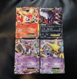 EX Pokemon Card Set Of 4! Darkrai, Victini, Hoopa, & Alakazam! Heavily Played - Image 1