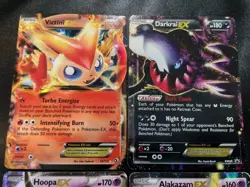 EX Pokemon Card Set Of 4! Darkrai, Victini, Hoopa, & Alakazam! Heavily Played - Image 2