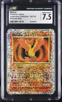 CGC 7.5 Moltres 2002 Legendary (Collection) 30/110 Reverse Holo Pokemon Card - Image 1