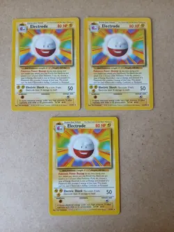 Pokemon TCG Electrode Base Set 21/102 3x Card Lot LP to MP - Image 1