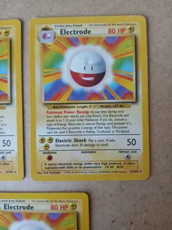Pokemon TCG Electrode Base Set 21/102 3x Card Lot LP to MP - Image 3