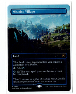 MTG Tarkir:Dragonstorm Mistrise Village Borderless Foil - Image 1