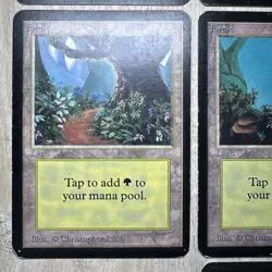 MTG x5 Forest (B) and (A) Alpha Edition Basic Land Magic The Gathering - Image 4
