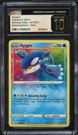 2021 Pokemon SWSH Shining Fates Amazing Rare Kyogre #21 CGC 10 PRISTINE - Image 1