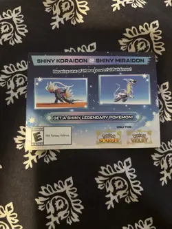 Shiny Miraidon Koraidon Code GameStop Pokemon Promo NM Not Scratched - Image 1