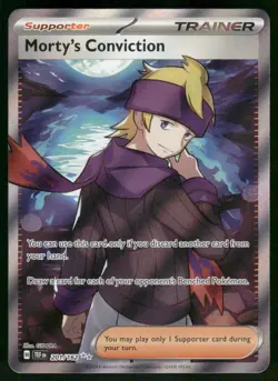 Morty's Conviction - 201/162 Ultra Rare Holo NM Pokemon SV05: Temporal Forces - Image 1