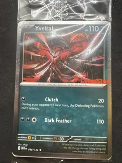 Sealed Yveltal 088/132 Reverse Holo Mega Evolution Pokemon GAMESTOP PROMO - Image 1