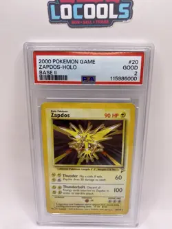 2000 Pokemon Game #20 Zapdos-Holo Base II PSA 2 Good - Image 1