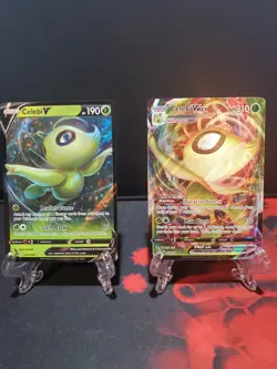 Pokemon TCG Celebi V & VMAX Chilling Reign 007/198 & 008/198 Holo Ultra Rare - Image 1