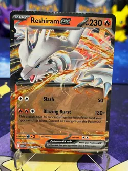 Miscut Crimped Error Pokemon Card - Reshiram EX - 020/086 White Flair Super Rare - Image 1