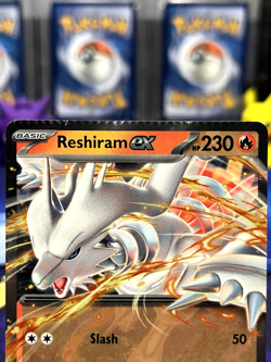 Miscut Crimped Error Pokemon Card - Reshiram EX - 020/086 White Flair Super Rare - Image 2
