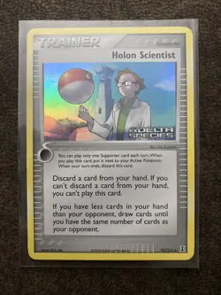 Holon Scientist EX Delta Species 97/113 Reverse Holo Stamped Pokemon Card LP - Image 1