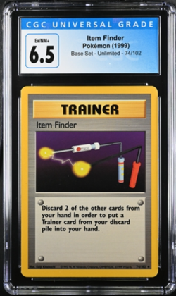 CGC 6.5 Item Finder Base 1999-2000 Pokemon Card 74/102 [PSA] - Image 1