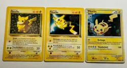 Pokemon Trading Card Game Black Star Promo Pikachu Mixed Lot of 3 Light Play - Image 1