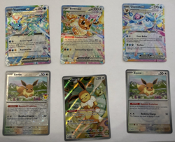 Prismatic Evolutions Eevee's 6 Card Set Eevee Evolution Holo: Pokemon TCG - Image 1