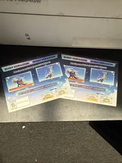 2x Shiny Koraidon & Miraidon Pokemon Scarlet Violet Code Card - Gamestop - Image 1