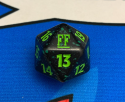 Magic: The Gathering - Final Fantasy Prerelease Kit Counter - Green Dice Die D20 - Image 1