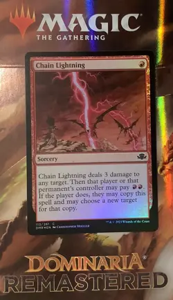 MTG DMR: Chain Lightning (Sorcery) Dominaria Remastered Foil 113/261 - Image 1