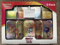 🔥Pokemon Scarlet & Violet - 151 (5-Pack) Mini Tins w/ 4 Promos Costco Bundle🔥 - Image 1